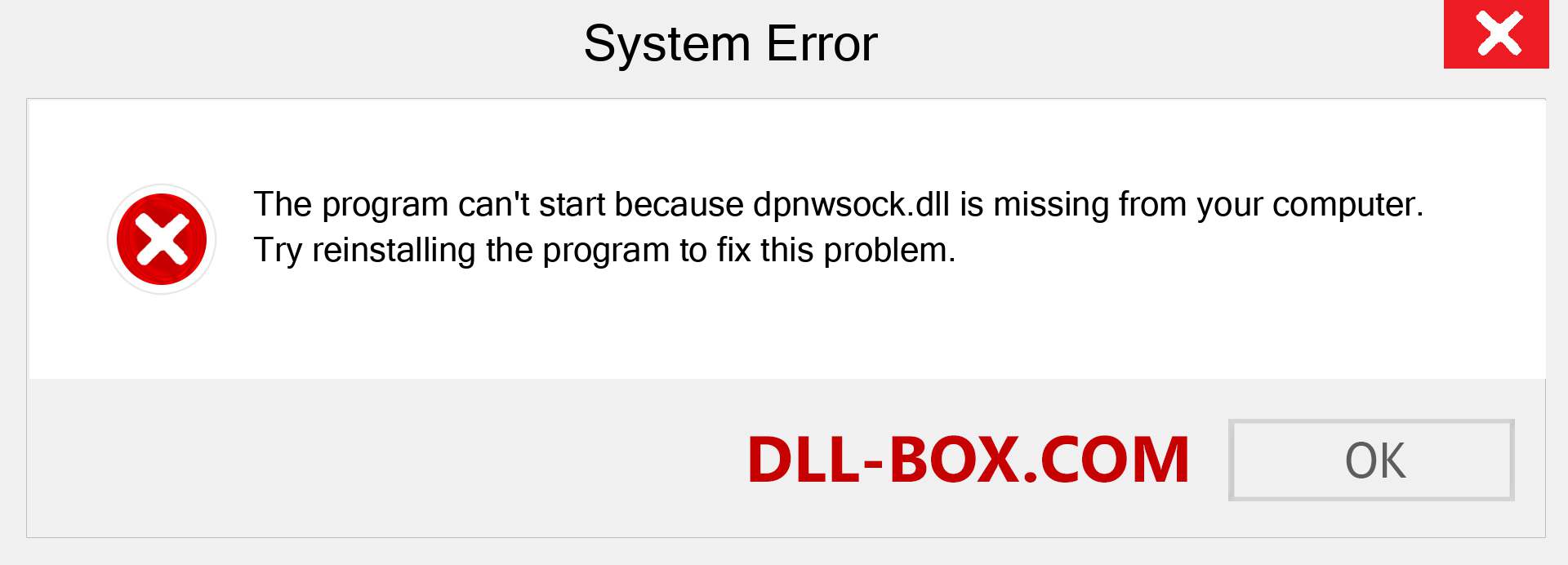  dpnwsock.dll file is missing?. Download for Windows 7, 8, 10 - Fix  dpnwsock dll Missing Error on Windows, photos, images